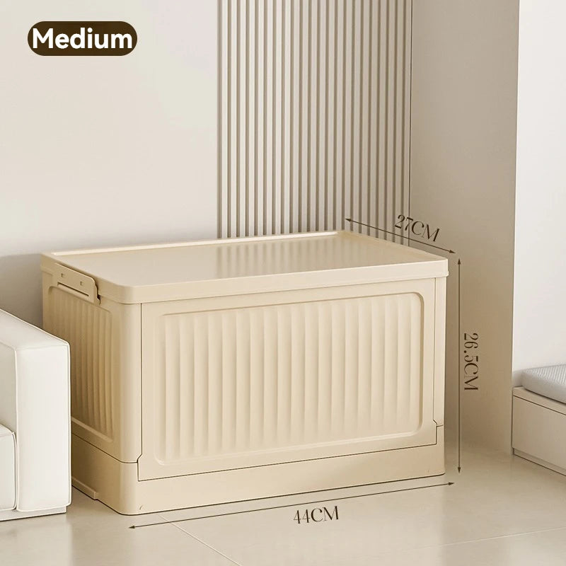Folding Storage Box – Multifunction Foldable Plastic Organizer with Lid for Household Supplies