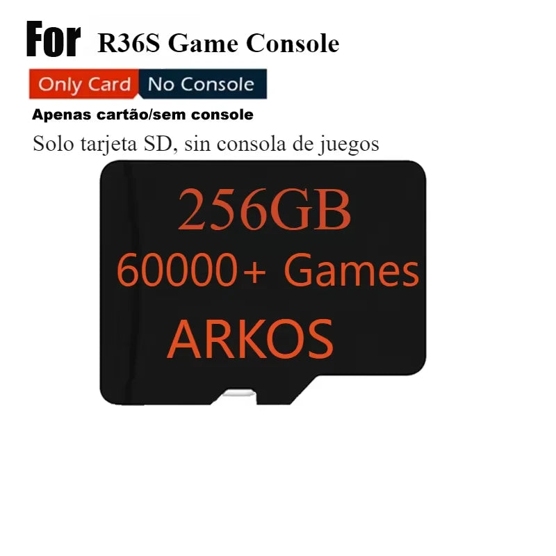 NEW V5 SD Card for R36S Retro Handheld Console — Linux System, 3.5" IPS Screen Portable Player with 64GB/128GB/256GB Games