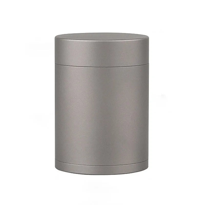 Titanium Alloy Double-Lid Airtight Jar — Waterproof Travel Storage Container for Tea, Capsules & Leaves