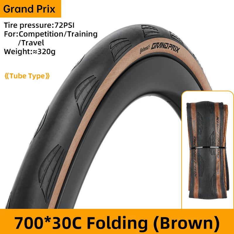 Continental Grand Prix Road Bicycle Tire – 700C Folding Clincher, Tubeless & Tube Options