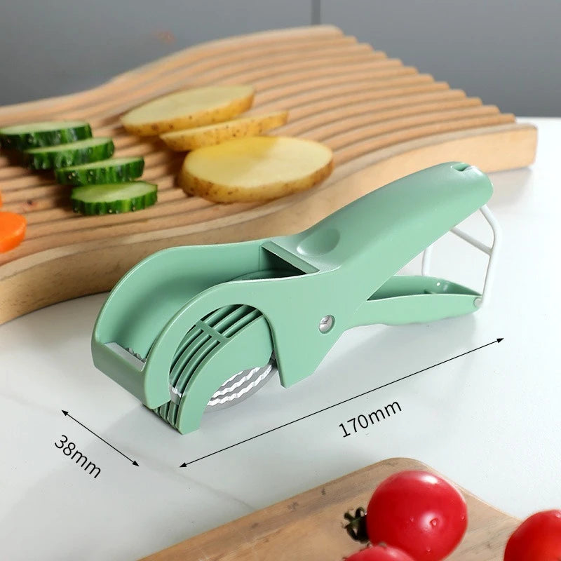 Stainless Steel Vegetable & Fruit Slicer – Multifunction Kitchen Tool | Manual Salad Cutter, Durable Kitchen Accessories for Easy Food Prep