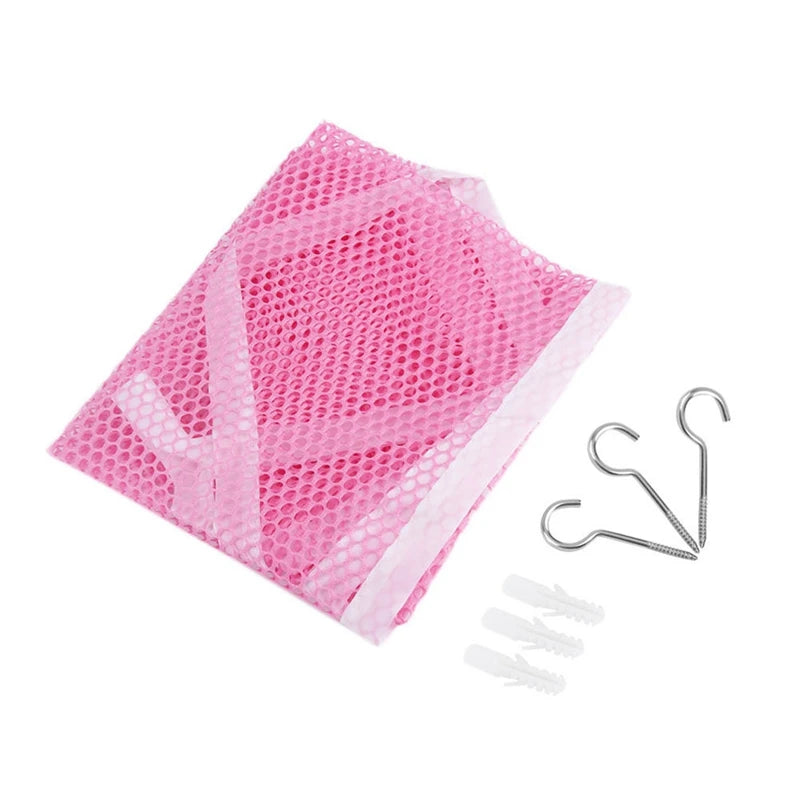 Triangle Plush Toy Storage Hammock — Large Mesh Net Organizer for Kids’ Stuffed Toys and Room Storage