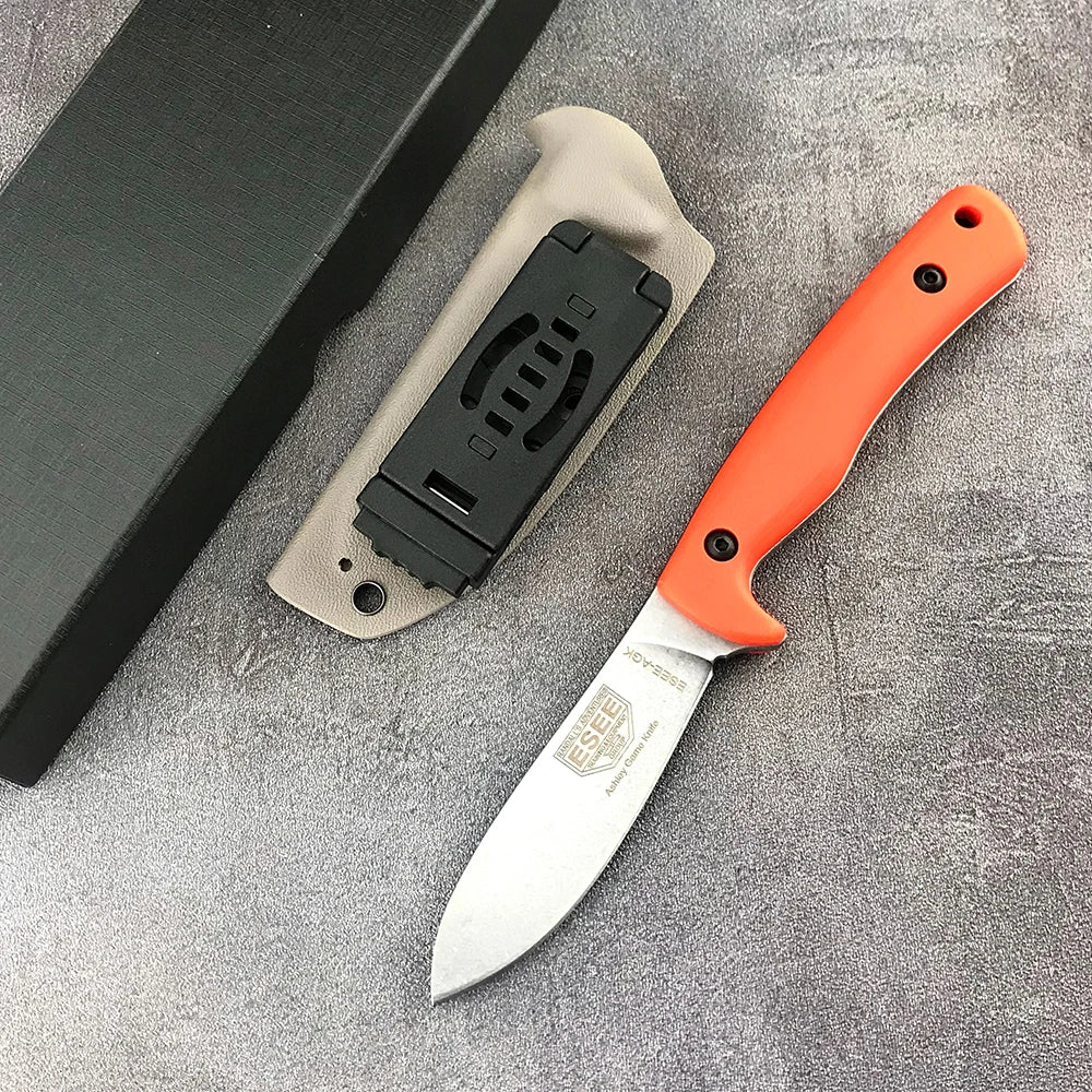ESEE AGK Fixed Blade Knife - D2 Steel Outdoor Knife with Sheath for Hiking, Fishing, Climbing & Camping