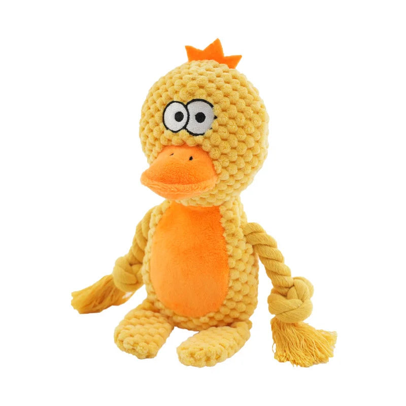 Small Dog Plush Chew Toy - Bite Resistant Squeaky Puppy Rattle Toy for Interactive Pet Play & Training