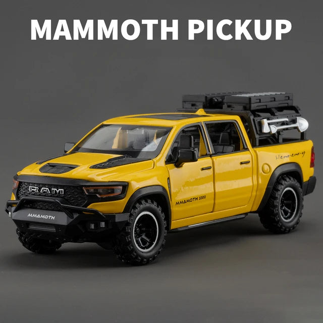 1:32 Dodge RAM 1000 TRX Mammoth Alloy Model Truck — Pull-Back with Sound & Light | Kids’ Collectible Birthday Gift
