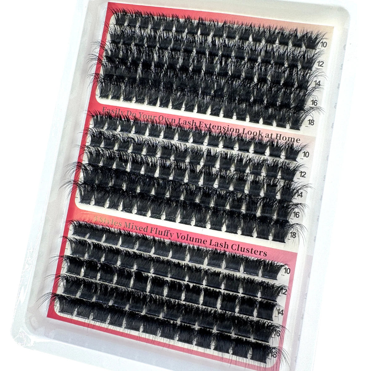 New 15 Rows DIY 5D Fluffy Lash Clusters – 60D–200D Wispy Thick Individual Eyelash Extensions 10–20mm Volume Lash Kit for Salon-Style Look