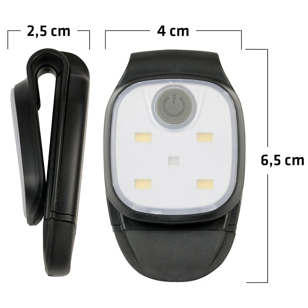 LED Clip Safety Light - USB Rechargeable Running Lamp with 4 Modes for Night Jogging, Hiking & Fishing