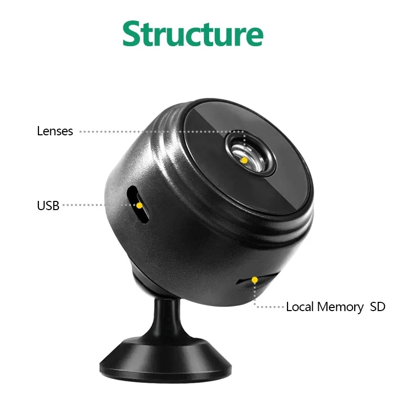 A9 Mini WiFi Surveillance Camera – 1080P HD Night Vision Smart Home Camcorder for Video Monitoring