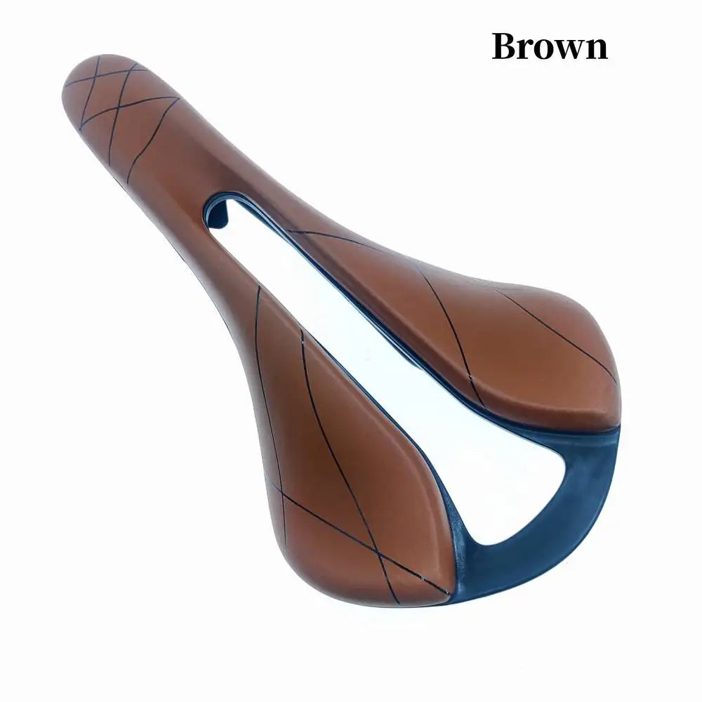 Breathable Hollow Bicycle Saddle - Soft PU Leather Comfort Seat for MTB Mountain & Road Bikes