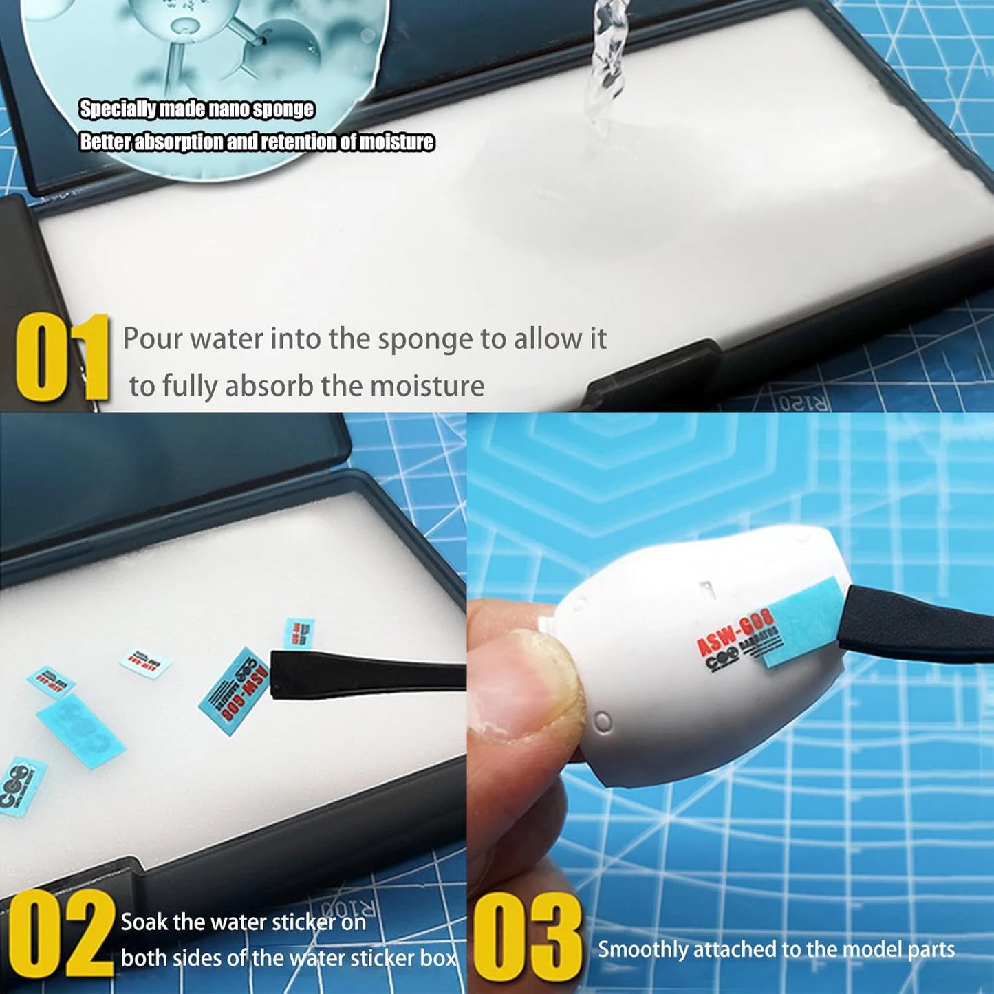 Joystar Model Water Decal Box - DIY Model Craft Sticker Moisturizing & Decal Application Tool