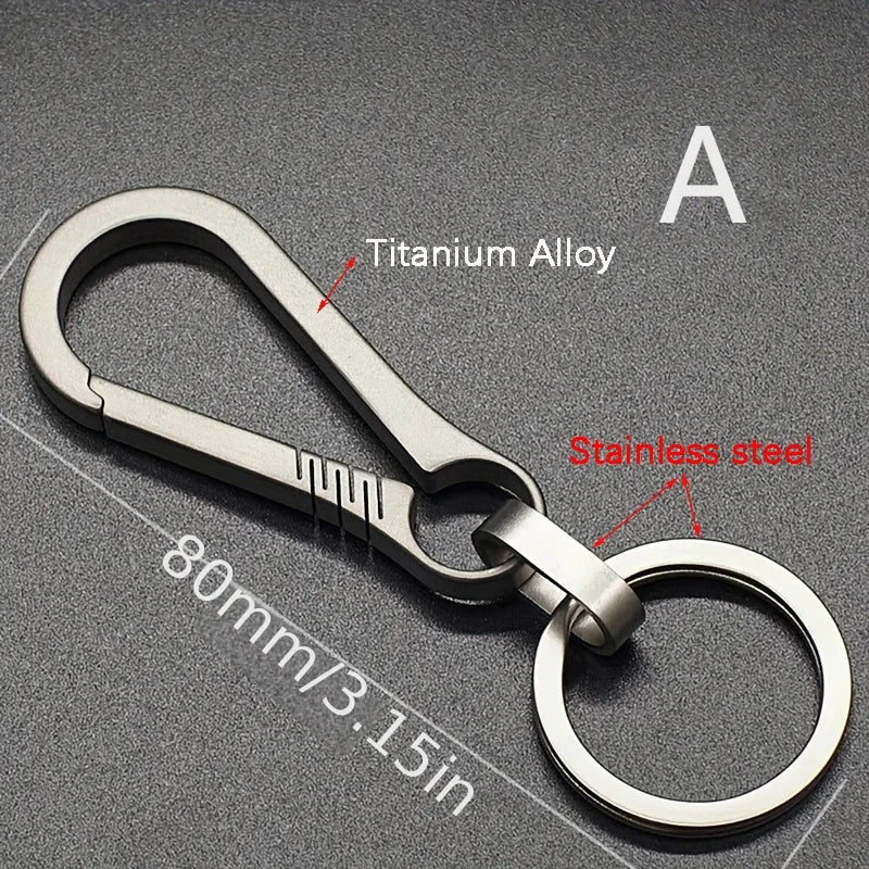 Titanium Carabiner Keychain – Hook Key Ring with Bottle Opener for Camping, Hiking & Outdoor Travel