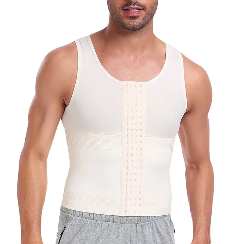 Men’s Slimming Body Shaper Vest – Waist Trainer Compression Shirt, Tummy Control Corset Shapewear & Abdomen Slimming Underwear