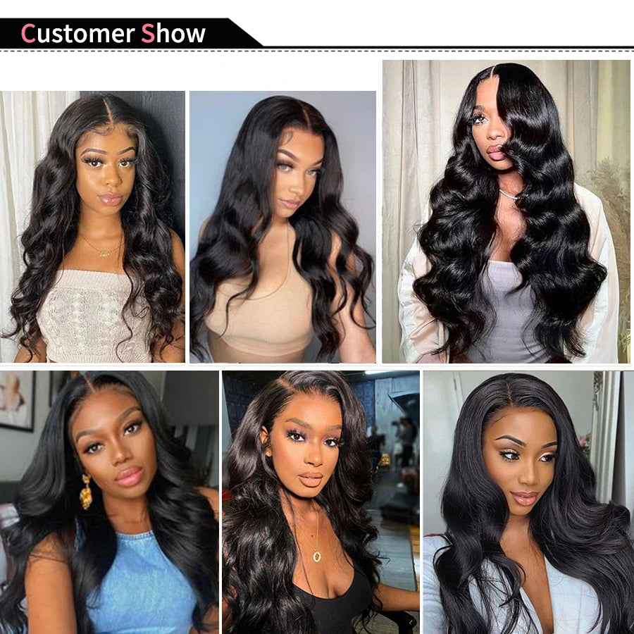 Body Wave Bundles – 100% Brazilian Human Hair Weave Extensions, Natural Black, 3PCS Bundle Deal