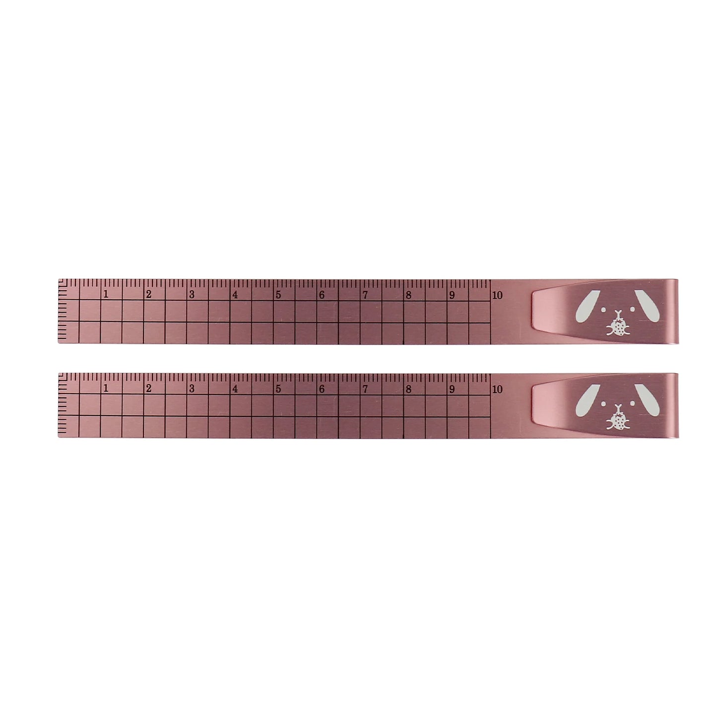 2PCS Metal Bookmark Ruler - 10cm Aluminum Double-Sided Metric Measuring Scale Tool