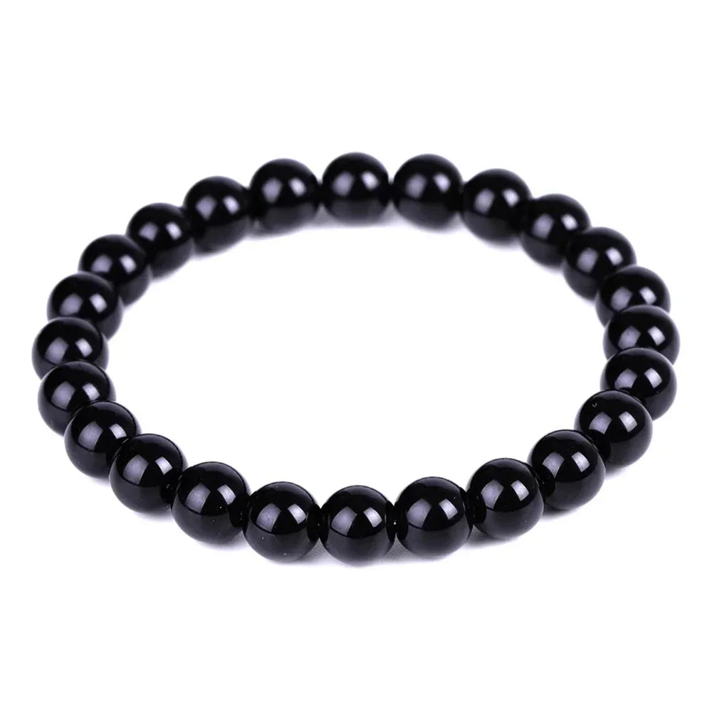 Black Obsidian Natural Stone Bracelet | Fat Relief, Blood Circulation & Anti-Anxiety Jewelry for Men & Women