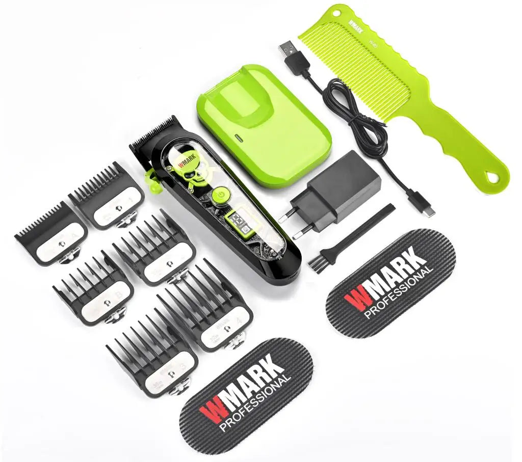 WMARK NG-130 Wireless Charging Hair Clipper β High Speed Professional Type-C Rechargeable Cutter with Charging Stand