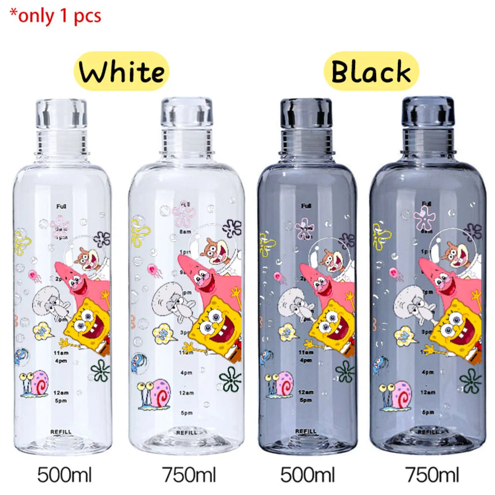 SpongeBob Graduated Water Cup - 500ml/750ml BPA-Free Plastic Bottle