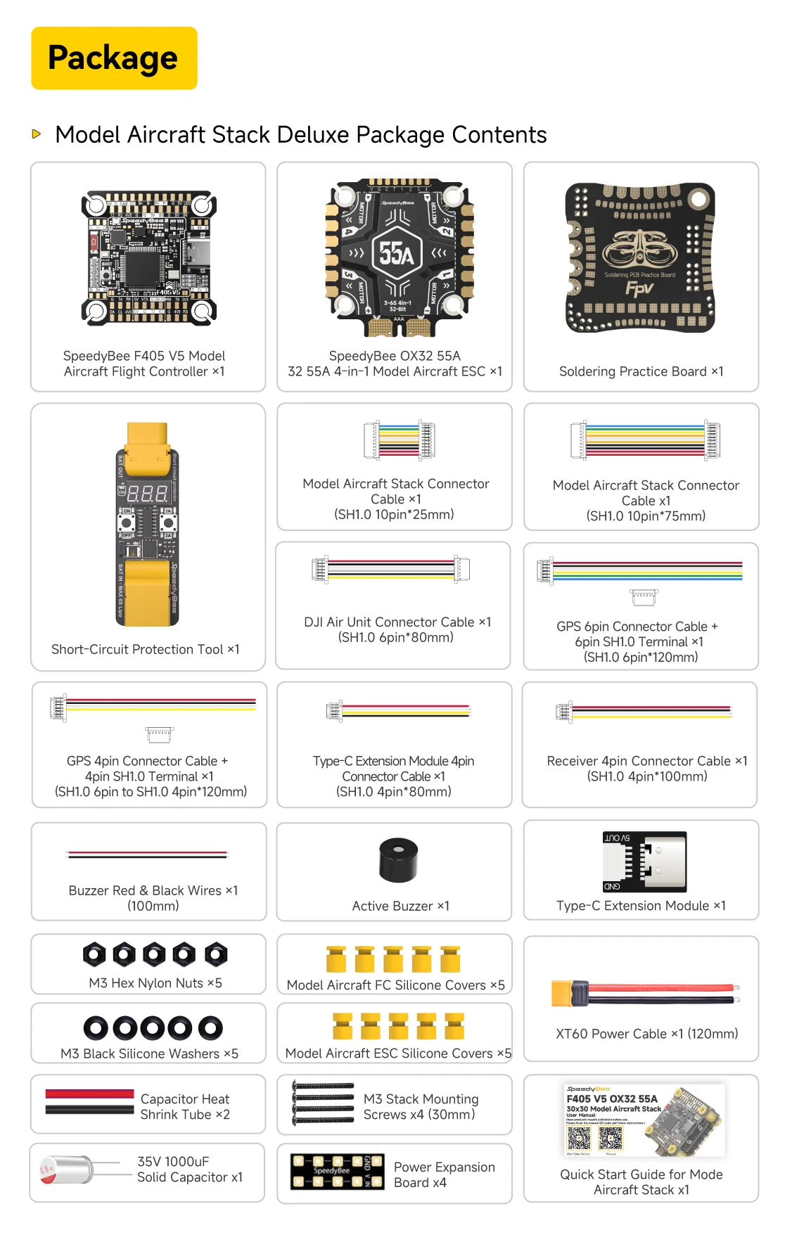 SpeedyBee F405 V5 55A Pro Stack - 32-Bit FC & ESC with OX32 Firmware for RC Model Aircraft