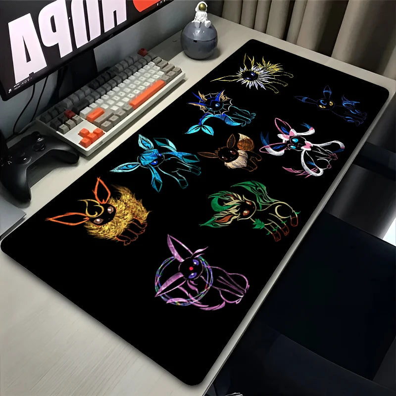 Pokémon Eevee Anime Gaming Mouse Pad - Colorful Rubber Desk Mat for PC, Laptop, Keyboard, and Gaming Setup