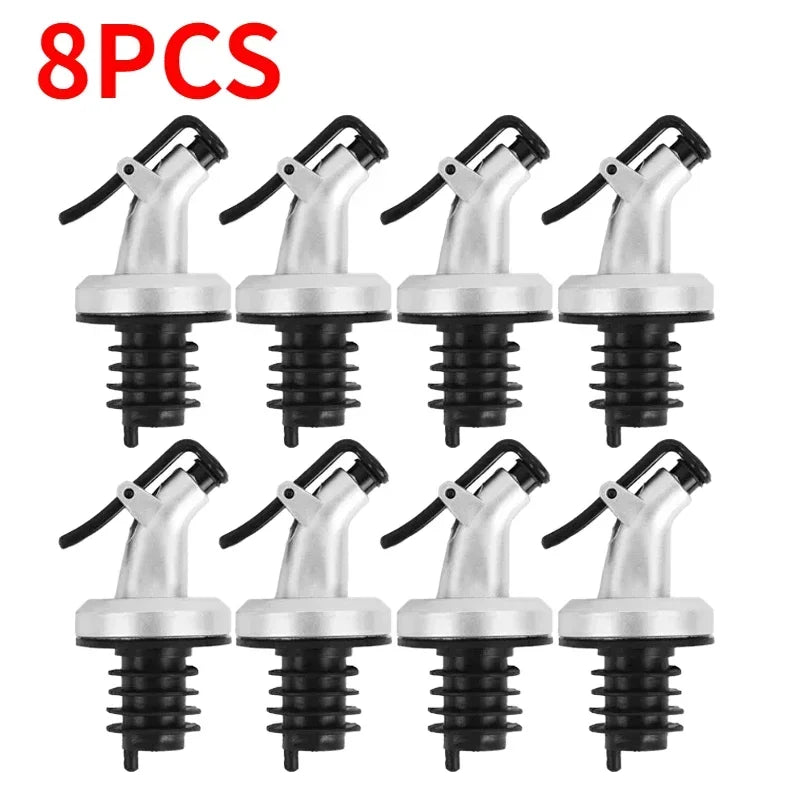 Leak-Proof Oil Bottle Pourer - Food Grade Stopper Spout Dispenser for Oil, Wine, Liquor & Sauce Bottles