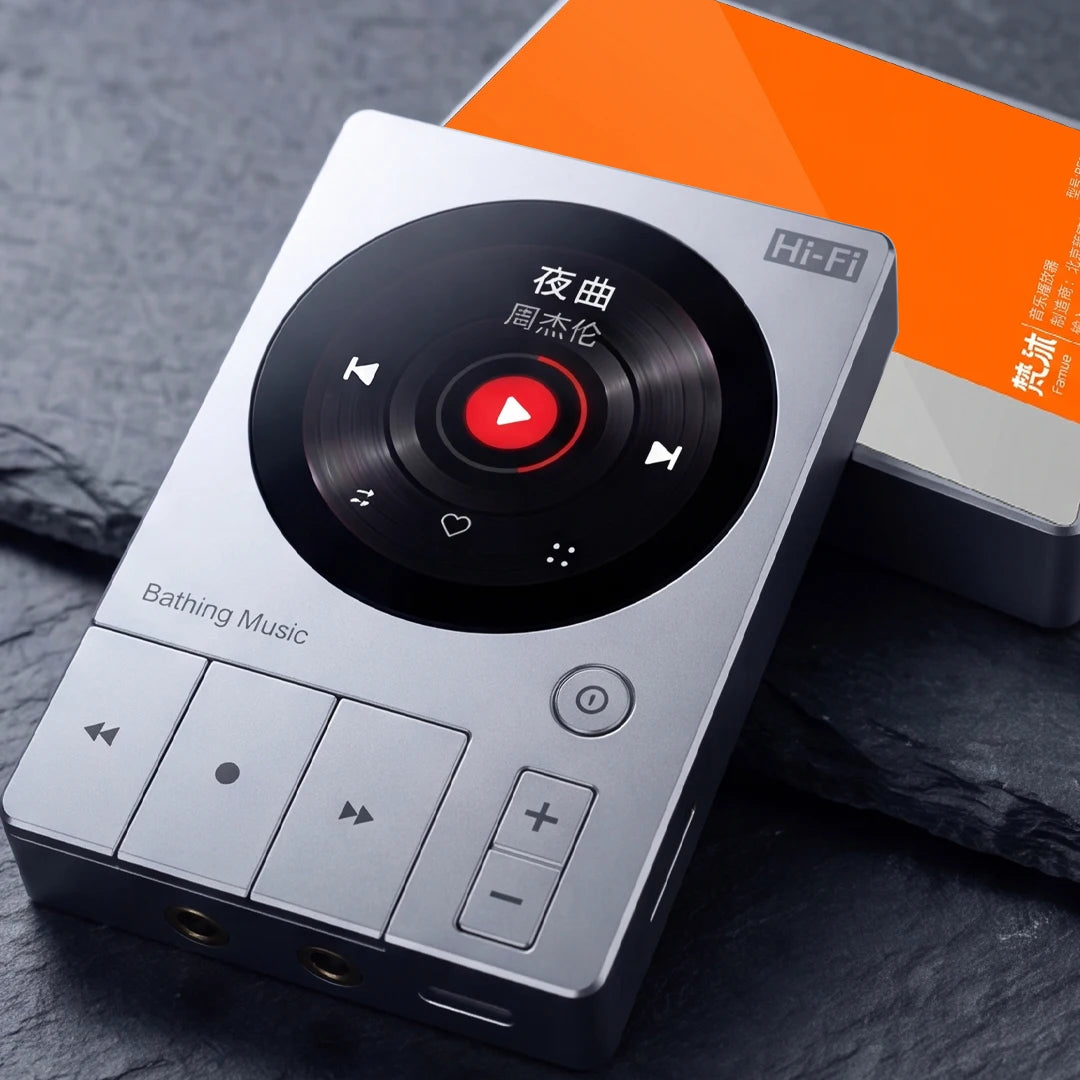 Famue 32GB Mini MP3 Player - Bluetooth HiFi Music Player with 2" IPS Display, Voice Recording for Students, Classroom & Meetings
