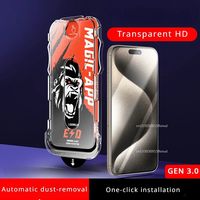 Dust-Free Installation Tempered Glass Screen Protector - HD Privacy Anti-Spy Film for iPhone 16 Pro Max 15 14 13 Pro Max Plus