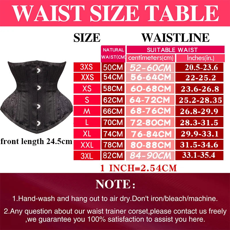 Gothic Steampunk Style: Short Torso Corset Top - Hourglass Curve Shaper with Modeling Strap, Slimming Waist Trainer for a Unique Look