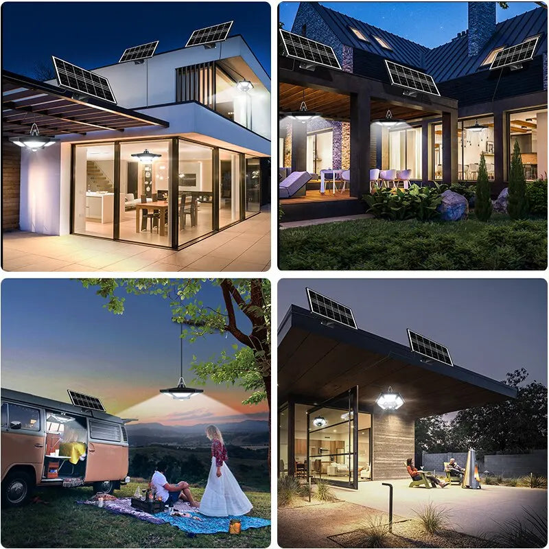 180 LED Solar Shed Light - 1000LM Pendant Lamp with Remote Control for Indoor Outdoor Garage Barn Gazebo