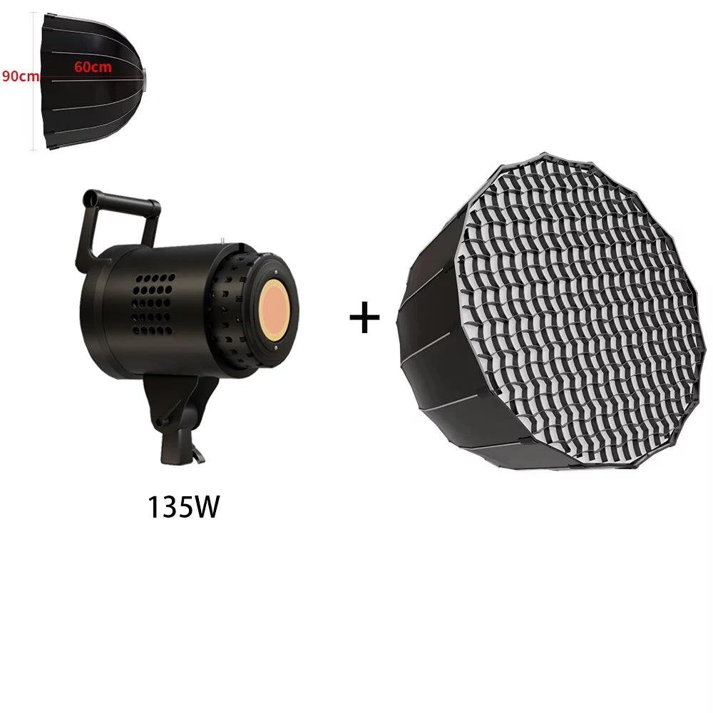 Bowens 135W LED Photography Studio Light Kit - Dimmable Video Lamp with 2m Tripod, 3000–6500K & 3 Colors