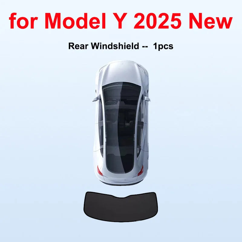 Tesla Model Y Juniper 2025–2026 Sunshade Set – Front, Rear & Side Window Sun Shades, Windshield UV Protection, Outdoor Camping Car Accessories