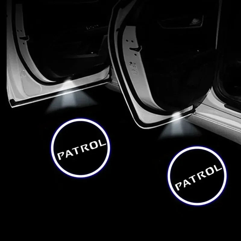 2PCS LED Car Door Welcome Ghost Shadow Lights – Logo Projector Courtesy Lamps for Nissan Patrol Y62 & Armada 2013–2018 Accessories