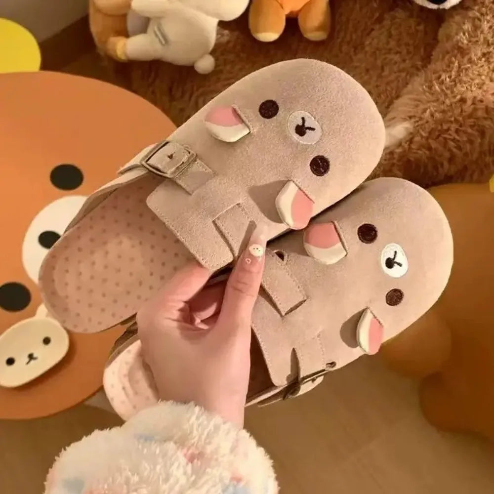 Rilakkuma Women's Platform Slippers - Thick Sole Cute Cartoon Anime Shoes