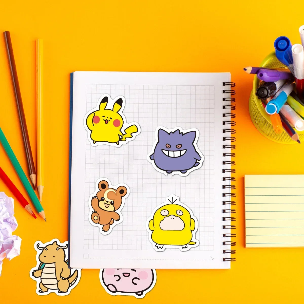 Pokemon Anime Cartoon Stickers 50–100PCS - Cute Waterproof-Style Decals for Laptops, Motorcycles, Stationery and DIY Crafts