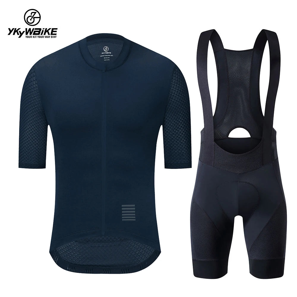 YKYWBIKE Cycling Jersey & Bib Shorts Set β Classic MTB Bike Clothing with Reflective Details