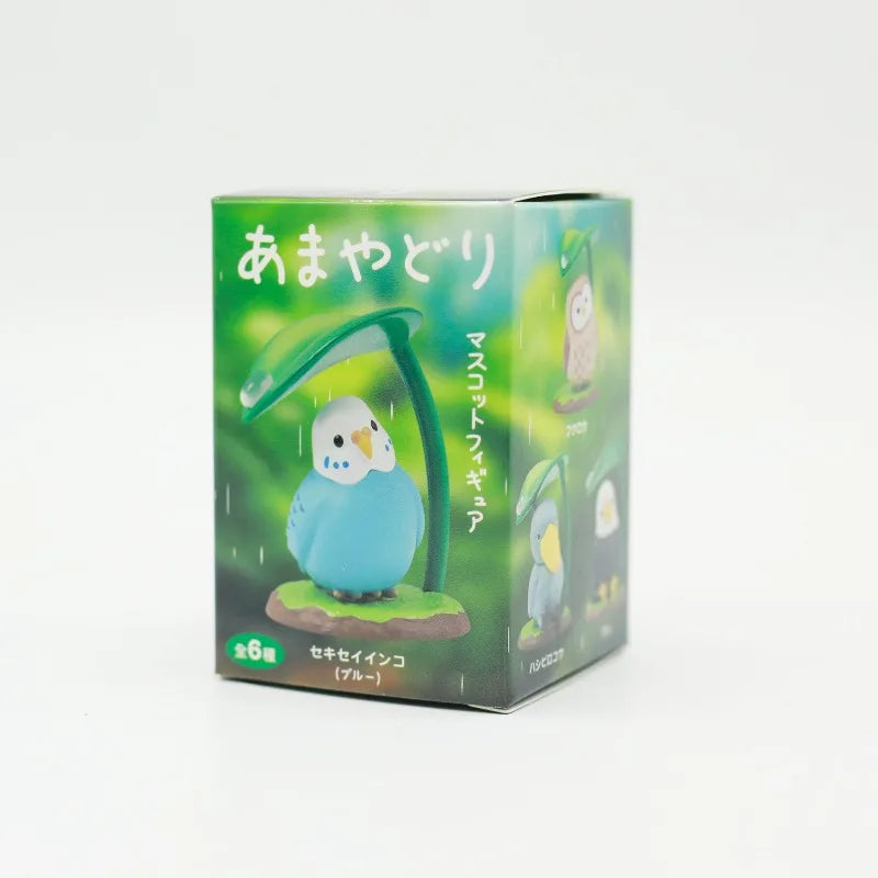 Rainy Day Animals & Birds Figurine Blind Box - Cute Leaf Hiding Collectible Ornaments & Mini Model Toys