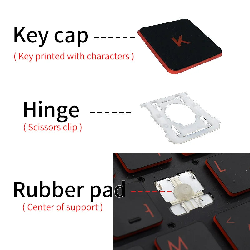 Laptop Keyboard Keycap & Hinge Replacement - Compatible Repair Parts for ASUS Acer HP Dell Lenovo Xiaomi Huawei Samsung MSI LG Apple Sony Hasee