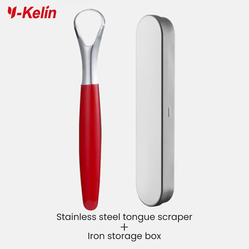 Y-Kelin Stainless Steel Tongue Scraper β Oral Cleaner Brush for Fresh Breath and Hygiene Care