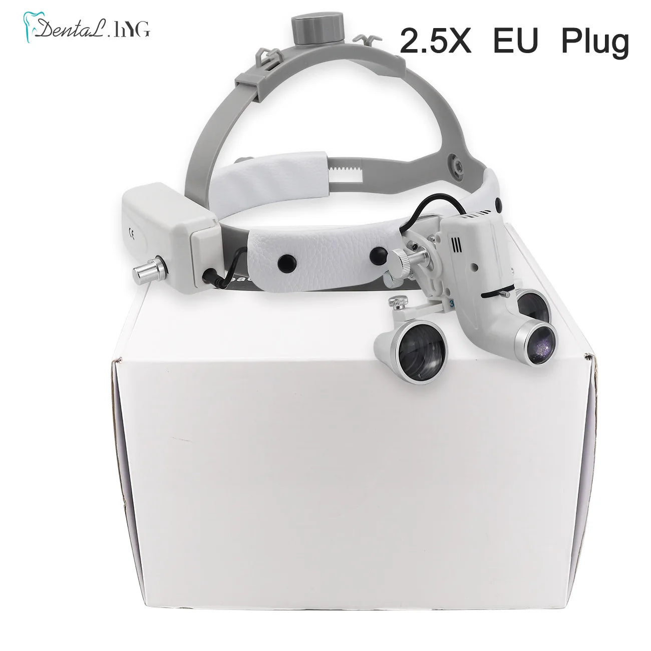 2.5X/3.5X Dental LED Loupes β Adjustable Brightness Spot Headlamp, 5W Surgical Headlight for Dental Lab