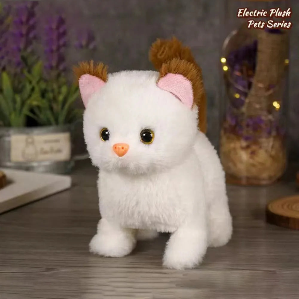 Simulated Robot Kitten Plush Toy - Interactive Walking & Wagging Electric Pet for Kids