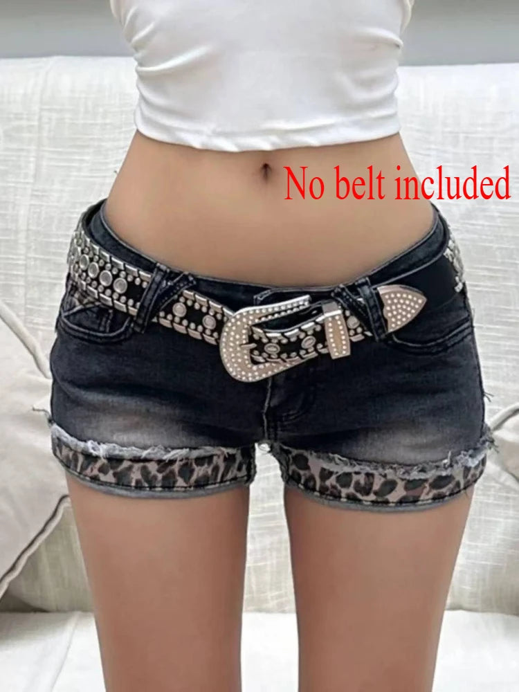 Summer Women’s Y2K Streetwear Gyaru Harajuku Vintage Low Rise 2000s Denim Jean Shorts Hot Pants