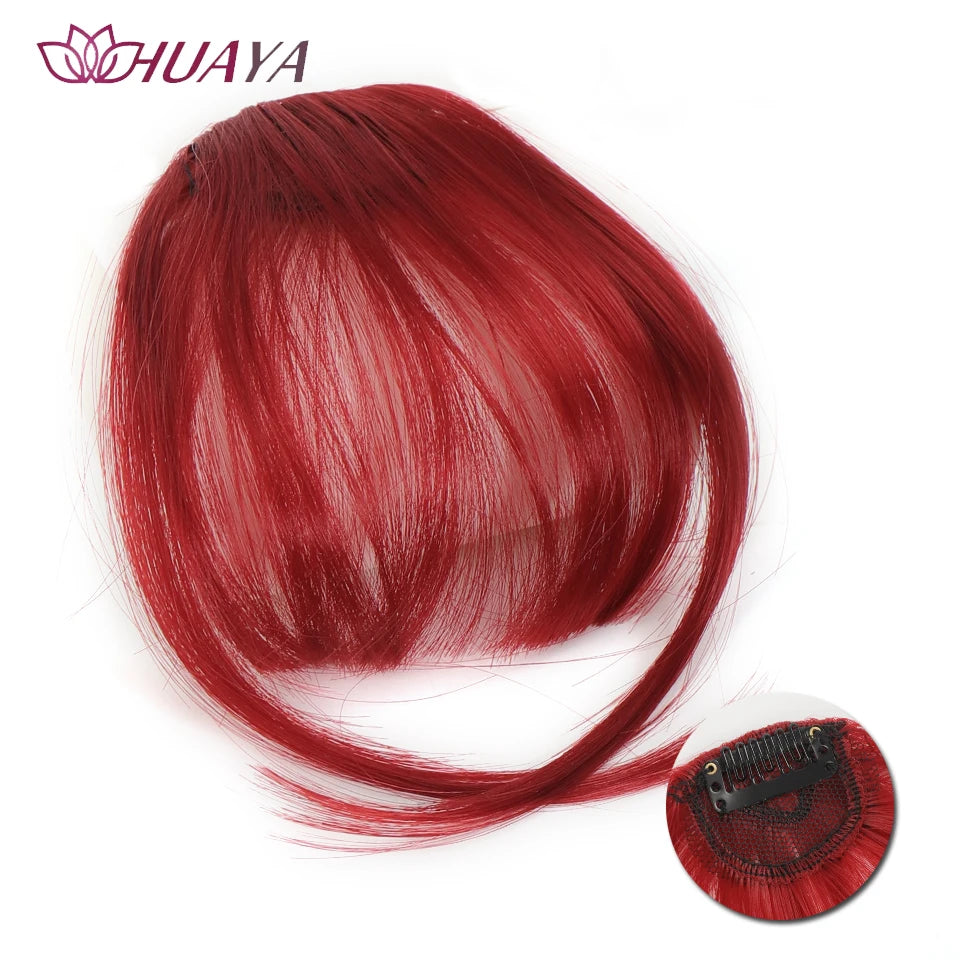 Synthetic Air Bangs Clip-In Hair Extension - Invisible Natural Front Fringes Fiber Hair Accessory