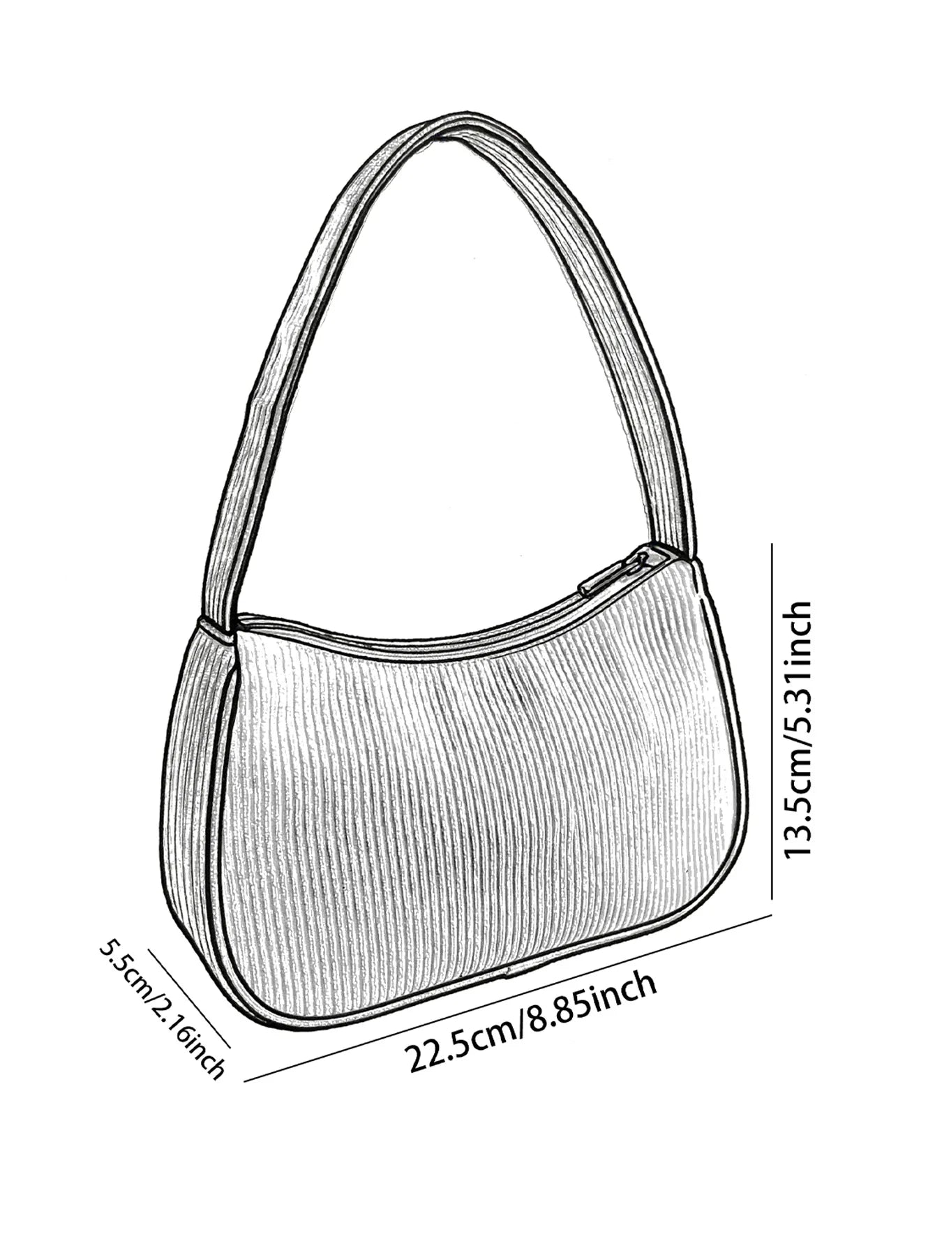Chucky & Tiffany Print Shoulder Bag - Trendy Corduroy Underarm Bag for Daily Casual Use