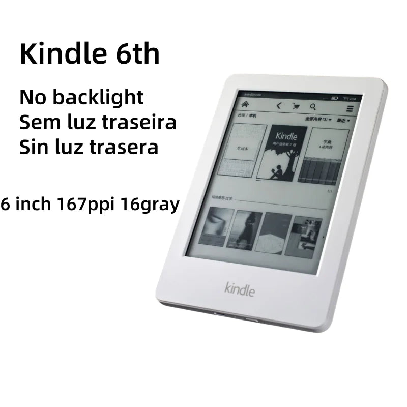 Kindle Paperwhite 6th Gen K6 Used eBook Reader, E-Ink Touchscreen Ereader, Registrable for Kindle Books