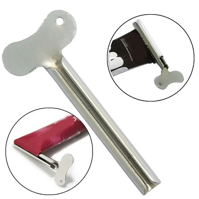 Stainless Steel Tube Squeezer - Metal Toothpaste, Hair Dye & Cosmetic Tube Press Tool for Bathroom Use