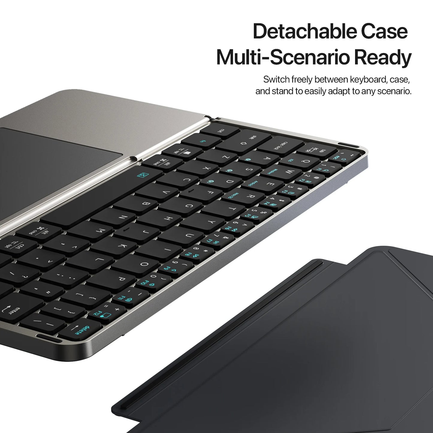 Foldable Bluetooth 5.0 Keyboard with Touchpad & Phone Holder for Phones, Tablets, PC – Multifunctional Portable Wireless Keyboard