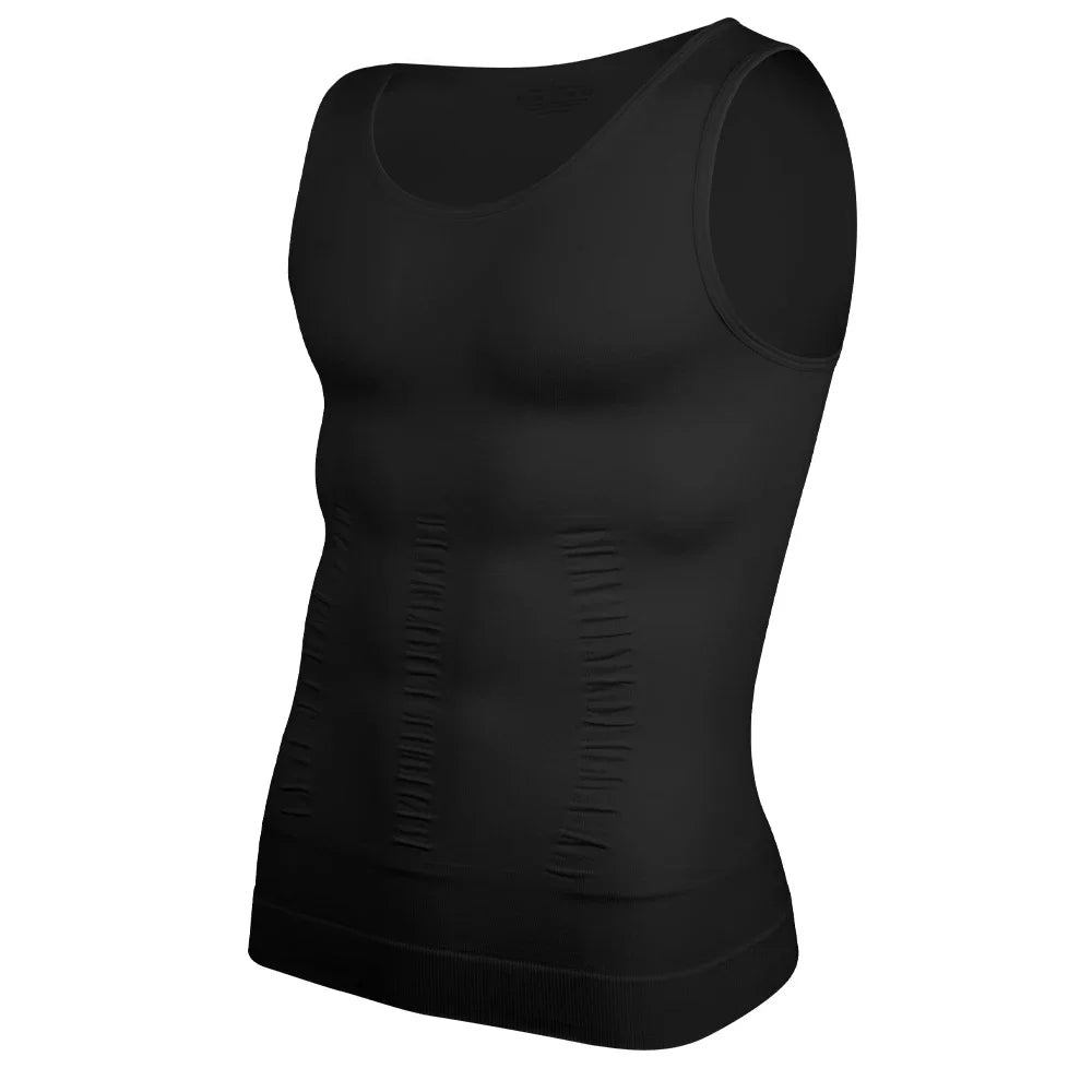 Men’s Compression Shirt Body Shaper – Slimming Vest Tight Tummy Control Tank Top Underwear for Shaping & Fitness Support