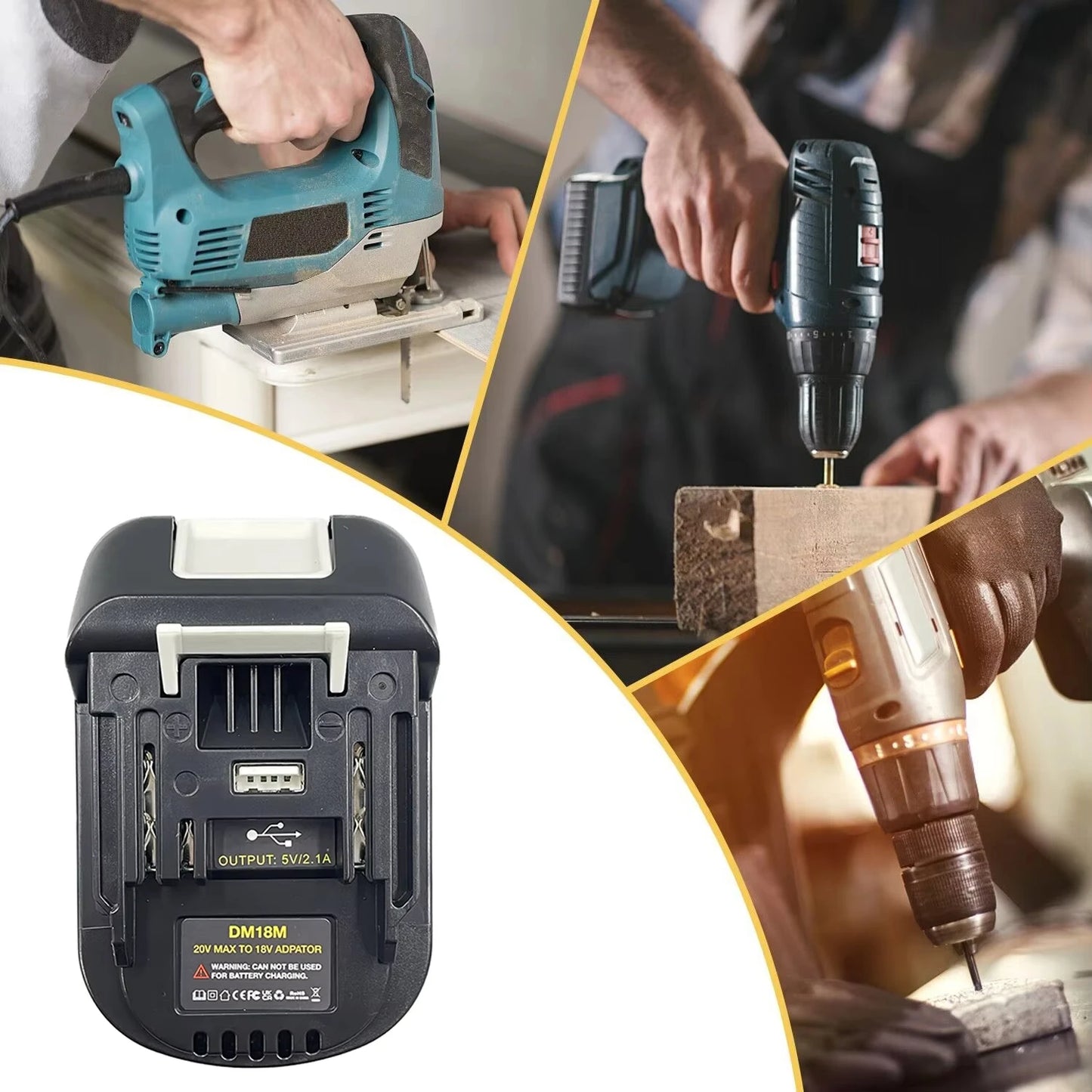 Battery Adapter Converter - Dewalt 20V DCB200 DCB205 to Makita BL1830 Power Tool Compatibility Adapter