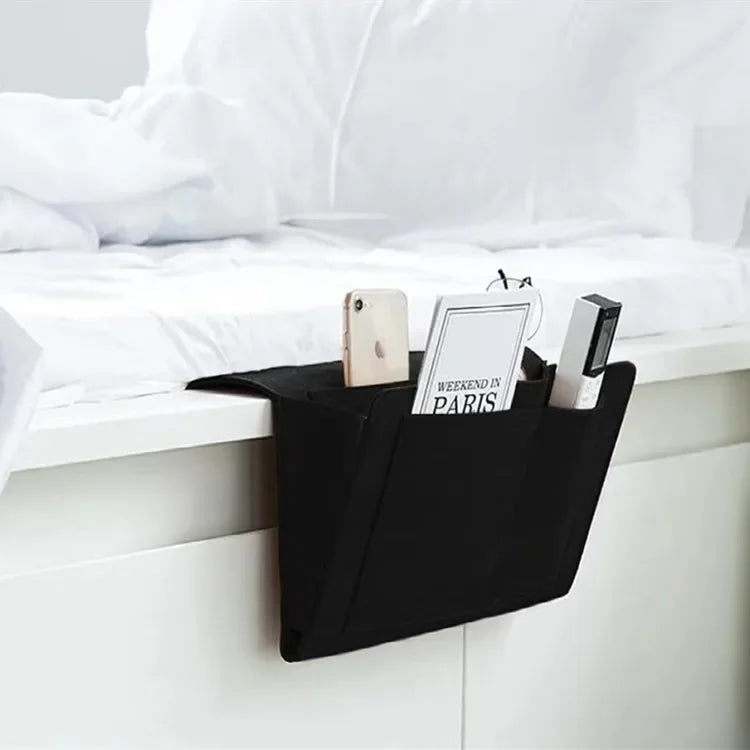 Felt Bedside Storage Organizer — Anti-Slip Hanging Pouch for Bed & Sofa