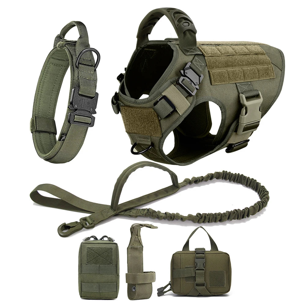 Large Dog Harness & Leash Set — Training & Walking Vest for German Shepherd, Malinois