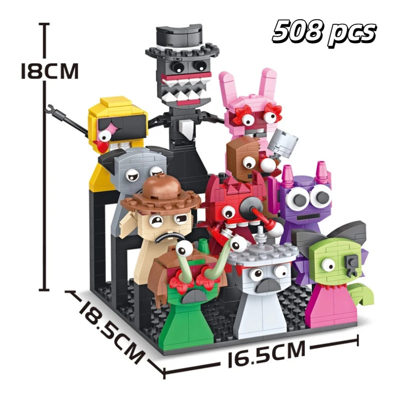 MOC Horror Anime Music Rhythm Box Game Building Blocks Set 2-in-1 Figures DIY Toy Gift